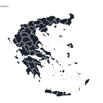 Example of geocoding with map geometry: Greece